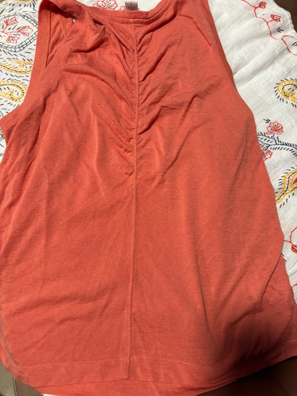 Athleta Rust Orange V-Neck Tank with Side Ruching - Picture 3 of 3